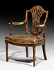 A fine quality Louis XVI mahogany fauteuil 